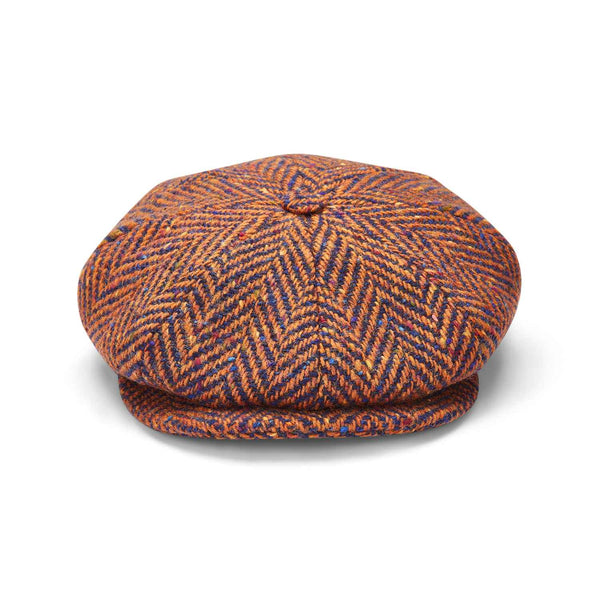 Donegal Tweed Baker Boy Hat by City Sport | Donegal Tweed Cap | Speckled Herringbone | Front View