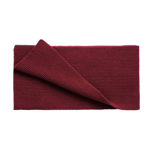 Ribbed wool scarf -  Wine