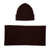 Brown Beanie Hat  and Scarf Set Mens, Ribbed, Wool