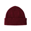 Lambswool beanie - Ribbed beanie hat for men and women - Wine Red