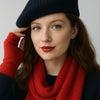 Lomond Cashmere Scarf - Plain Scarf For Men and Women - Crimson on Model