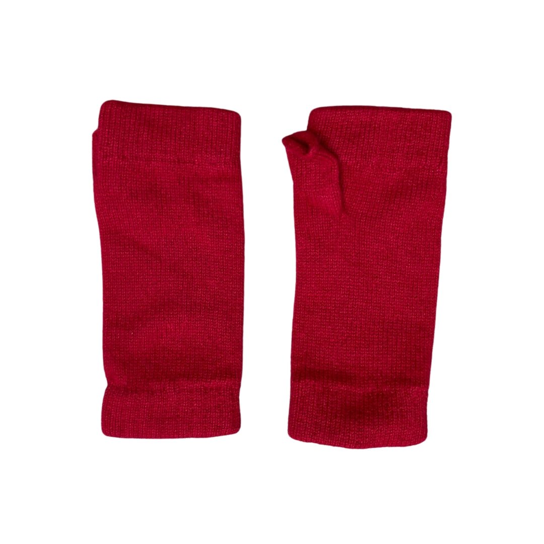 Wrist Warmers UK for Ladies, Cashmere in Red