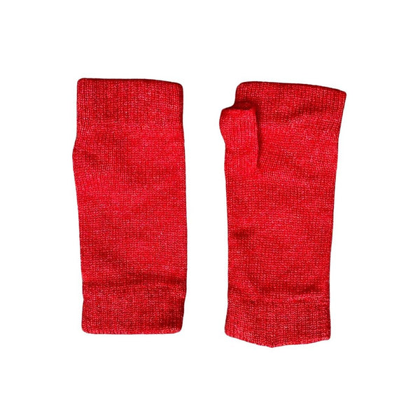 Wrist Warmers UK for Ladies, Cashmere in Strawberry Red