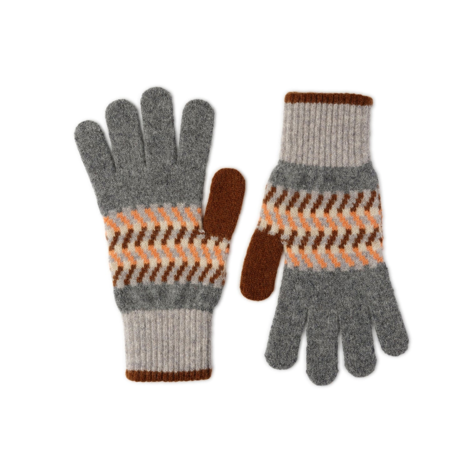 womens wool gloves in contemporary design - grey