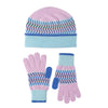 Ladies Patterned Beanie Hat and Gloves Set | Corra | Lomond - Blue