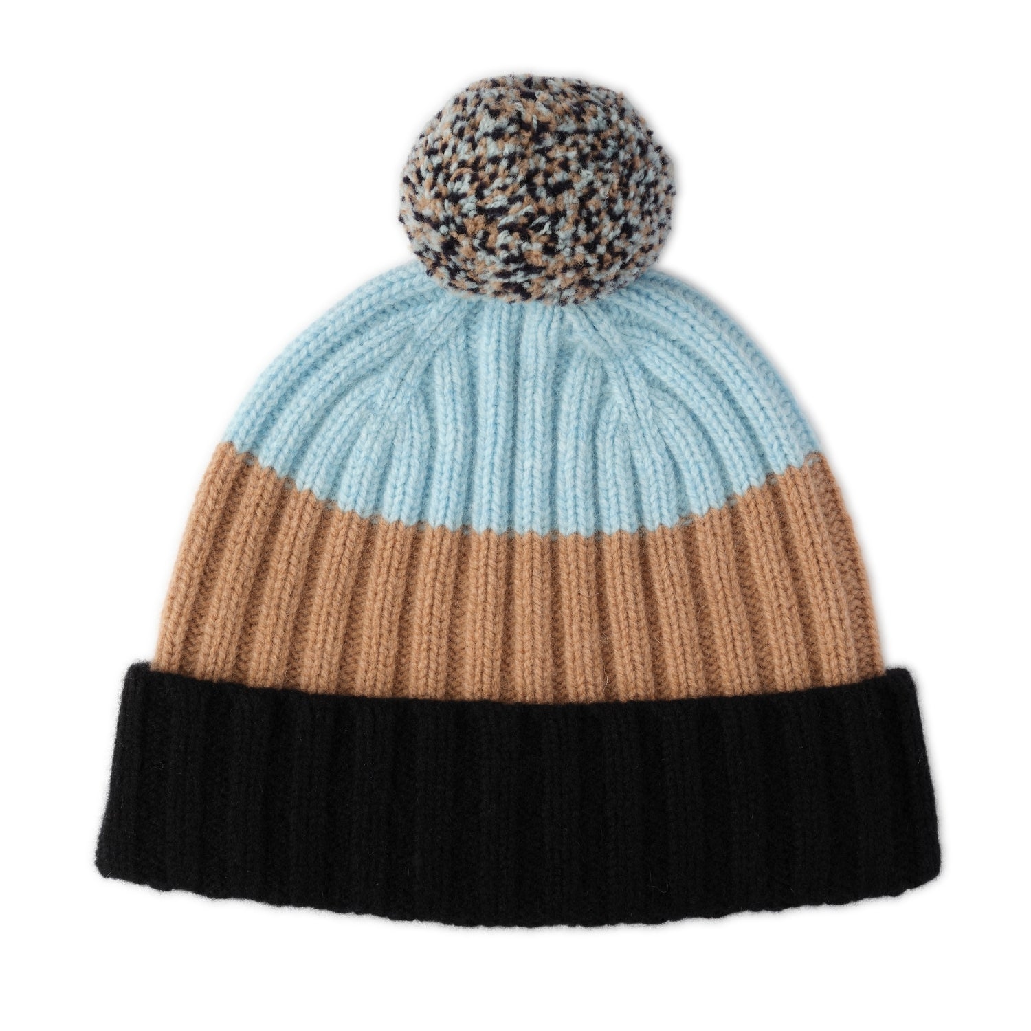 Pom Pom Hat | Blue, Beige, Black | The Cashmere Choice