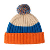 Pom Pom Hat | Beige, Blue, Orange | The Cashmere Choice