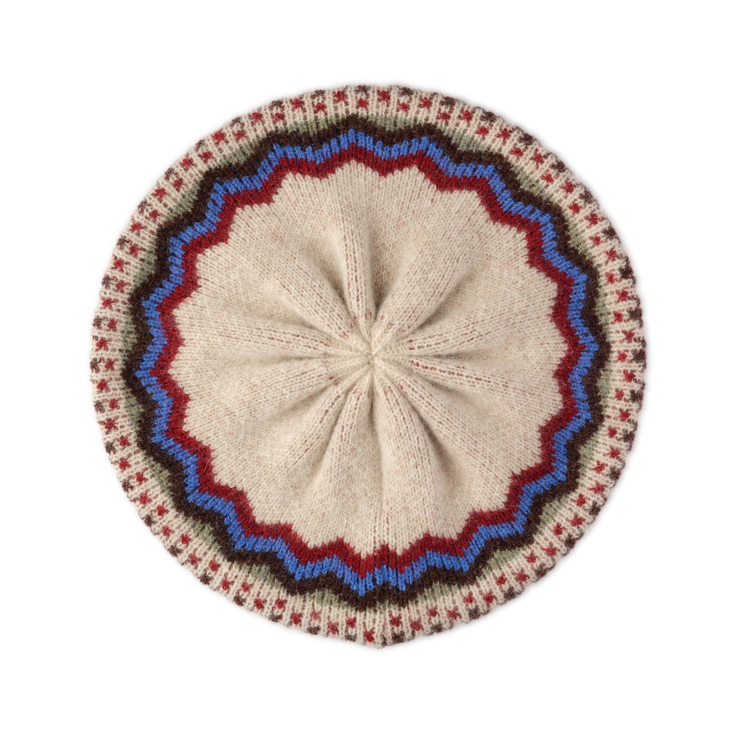 Patterned Berets- Lambswool Berets - Beige