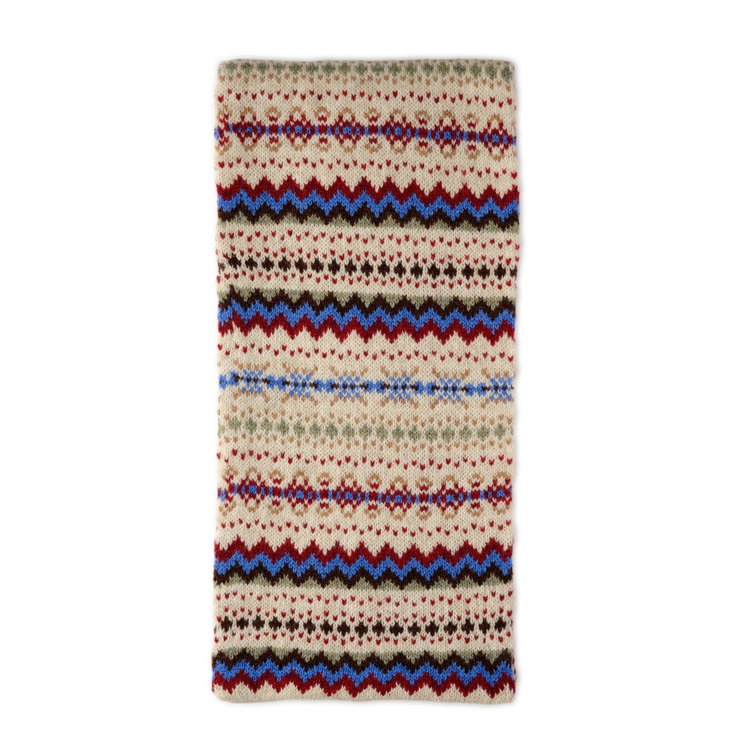 Christmas scarf - beige blue wine patterned ladies Scarf - Pure Lambswool