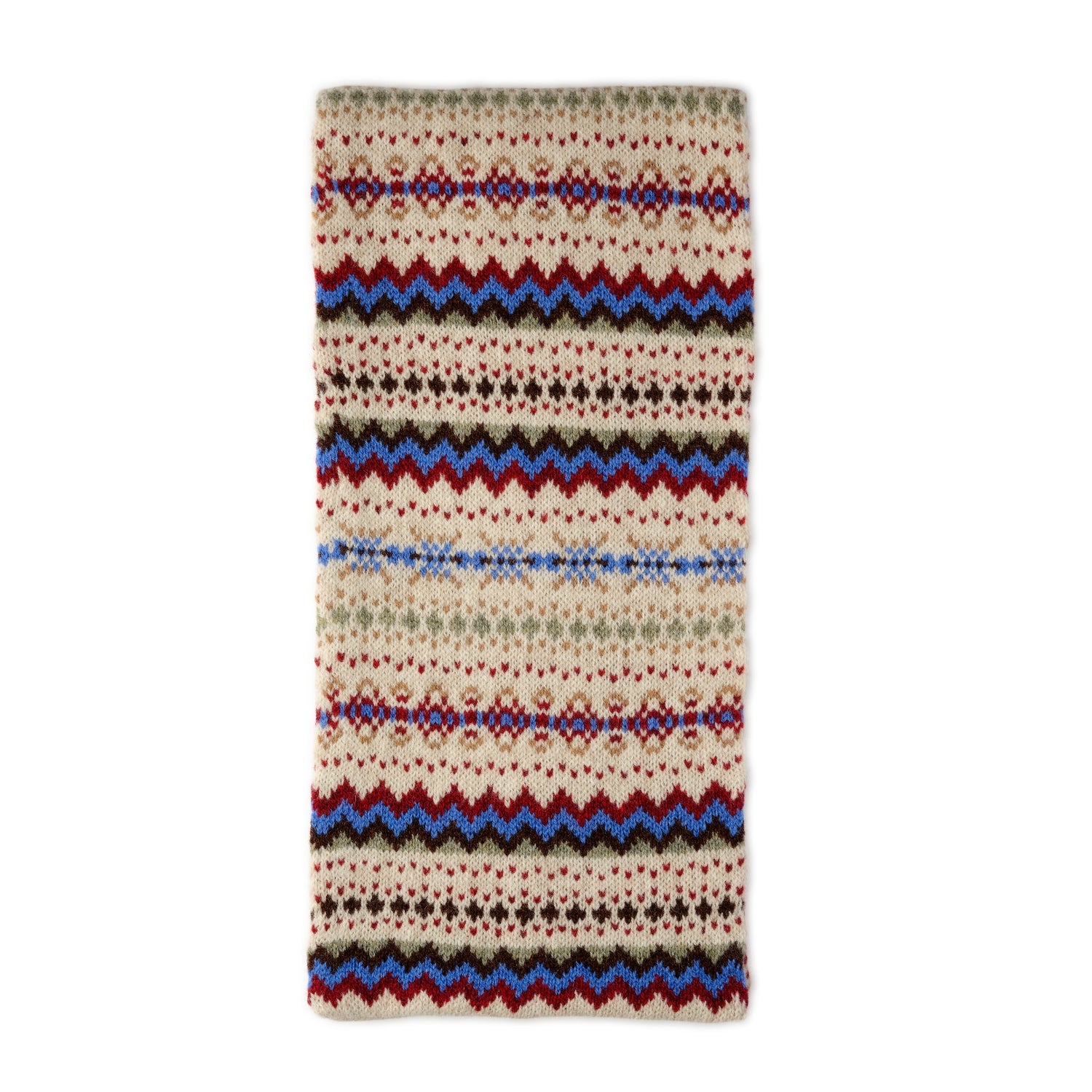 Fairisle Patterned Scarf in Beige | The Cashmere Choice