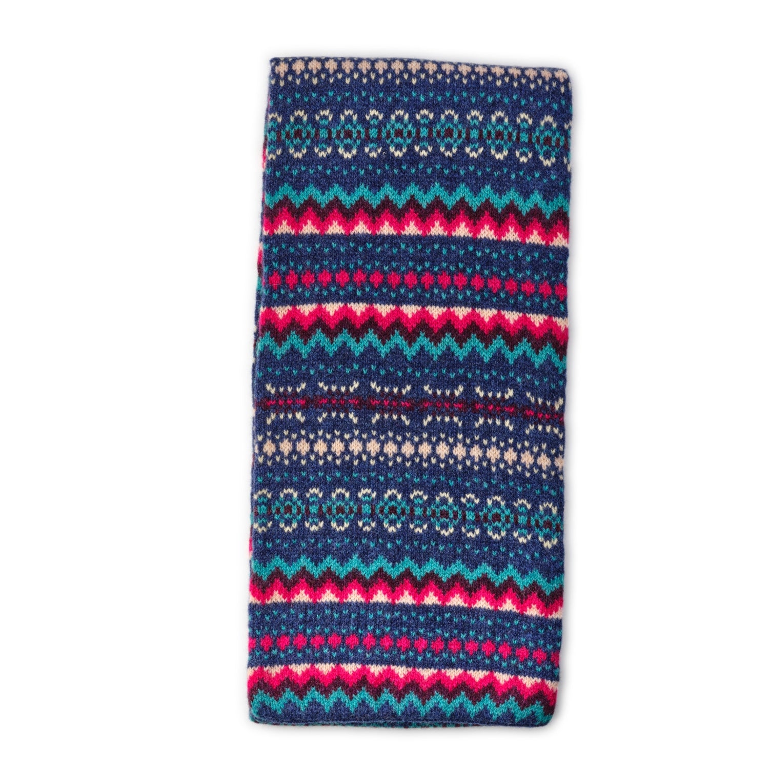 Christmas scarf - Blue patterned Ladies Scarf - Pure Lambswool 