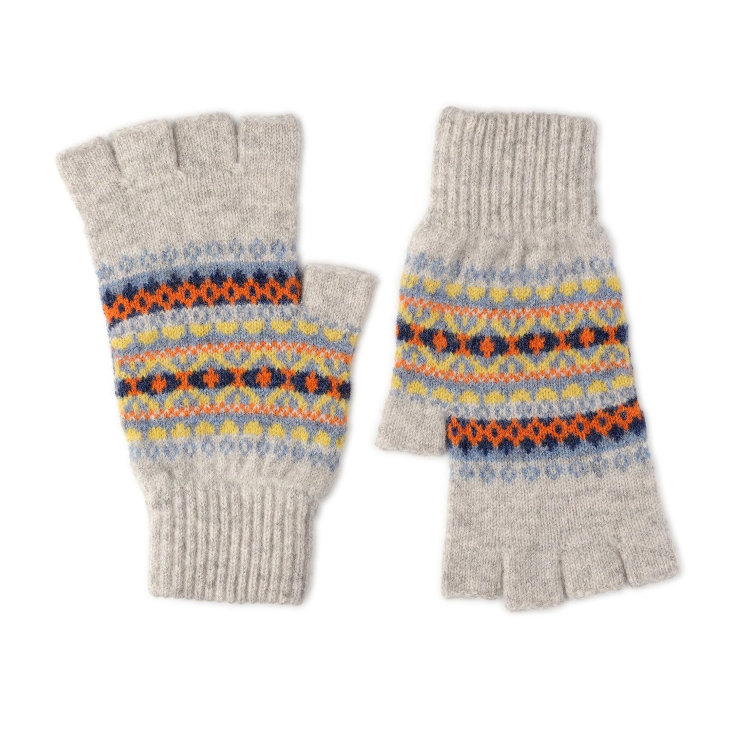 Patterned Fingerless Gloves for Ladies | Grey | The Cashmere Choice