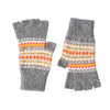 Fairisle Patterned Fingerless Wool Gloves for Ladies | Grey | The Cashmere Choice