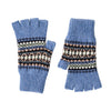 Fairisle Patterned Fingerless Wool Gloves for Ladies | Dark Blue | The Cashmere Choice