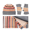 Fairisle Patterned Scarf Glove and Beanie Hat Gift Set for Ladies | Grey | The Cashmere Choice