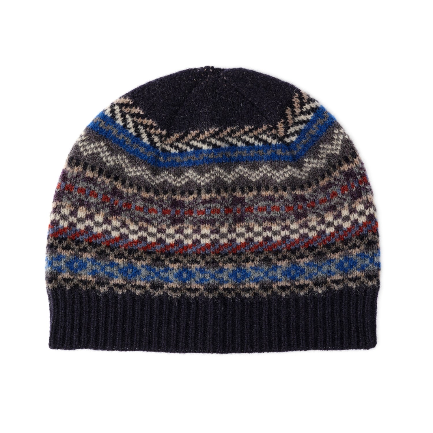 Mens Fairisle Hat Blue | The Cashmere Choice
