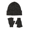 mens donegal wool green beanie hat and glove gift set