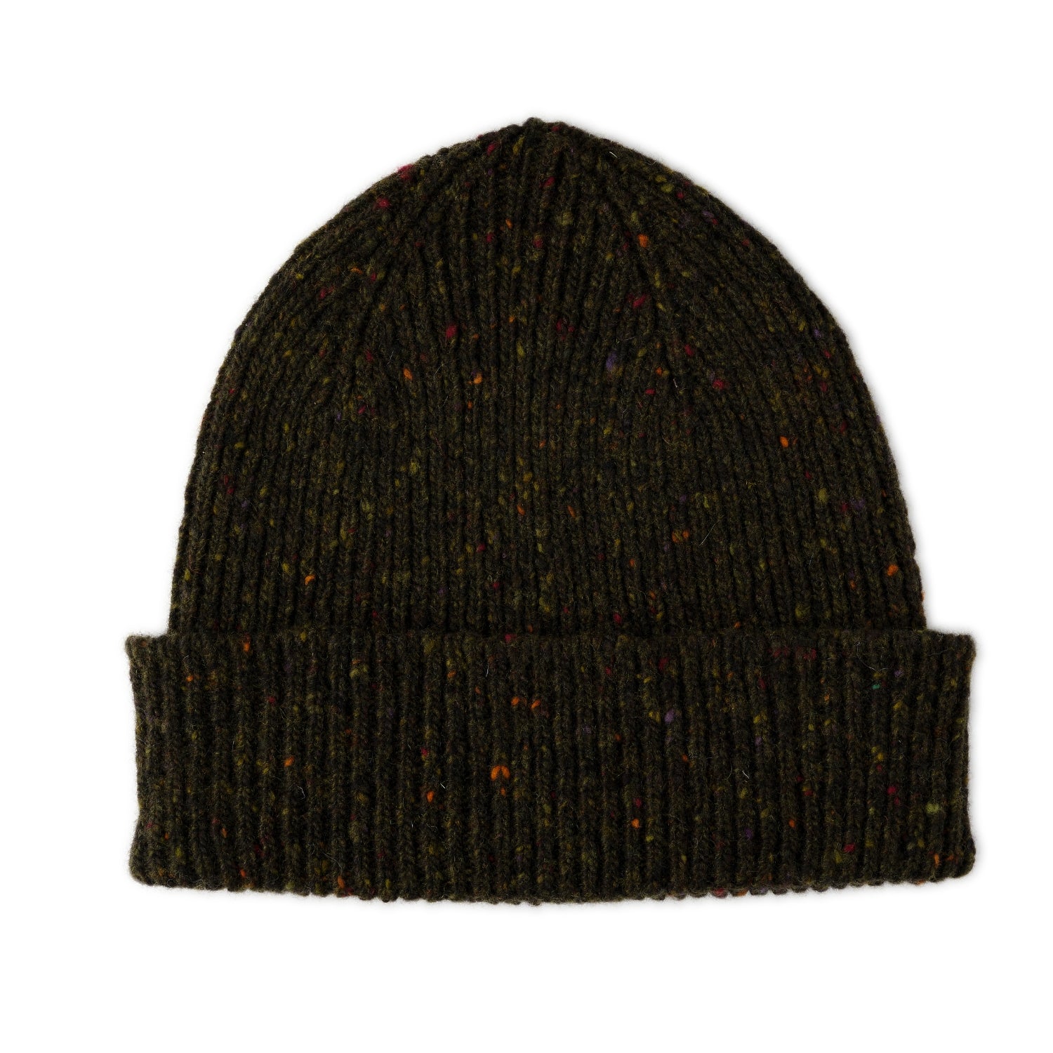 Mens Chunky Beanie | Donegal Wool | Green | The Cashmere Choice