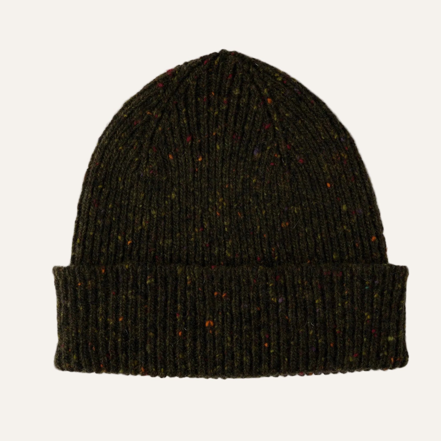 Mens Chunky Beanie | Donegal Wool | Green | The Cashmere Choice