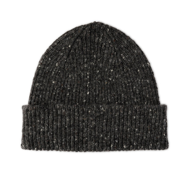 Mens Chunky Beanie | Donegal Wool | Grey | The Cashmere Choice