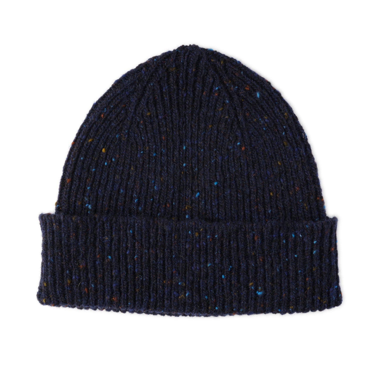 Mens Chunky Beanie | Donegal Wool  | Navy Blue | The Cashmere Choice