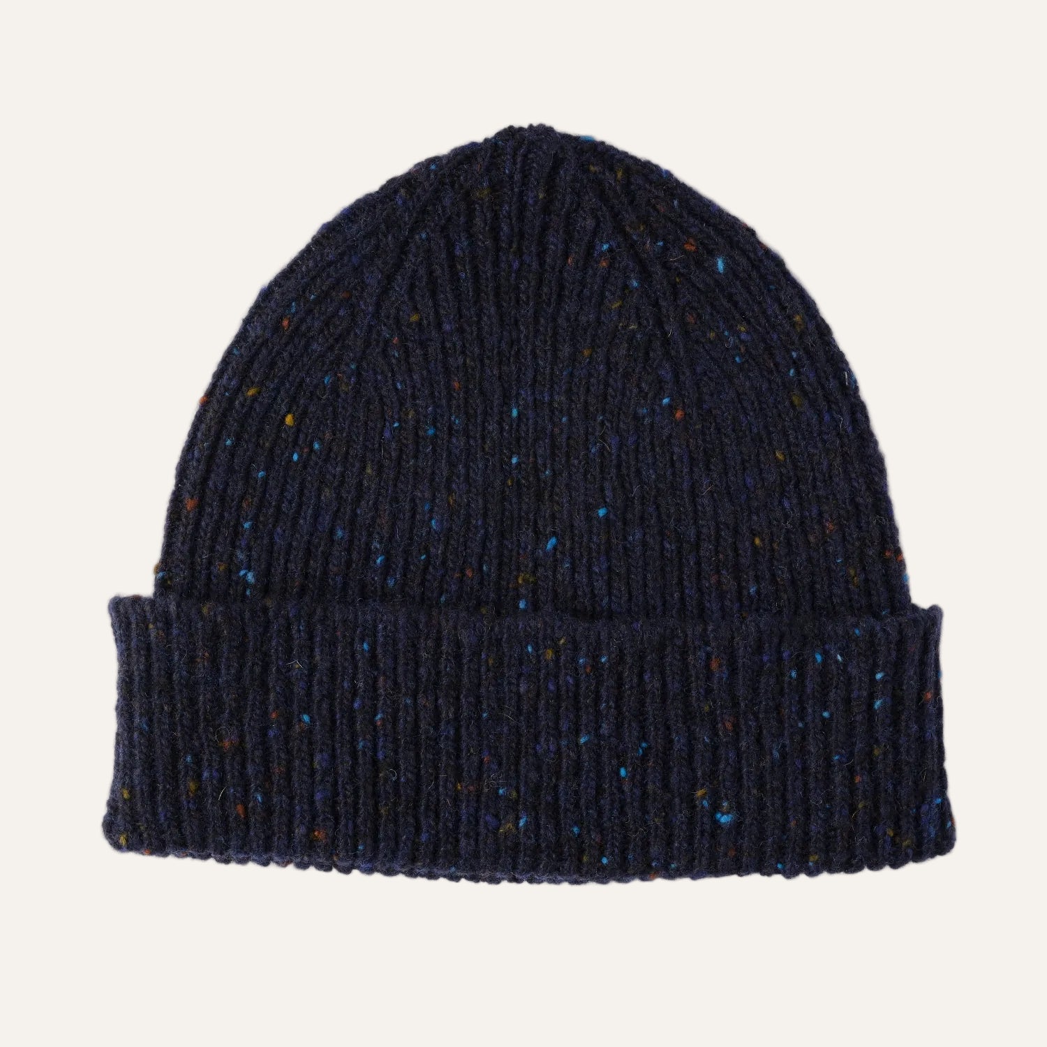 Mens Chunky Beanie | Donegal Wool  | Navy Blue | The Cashmere Choice