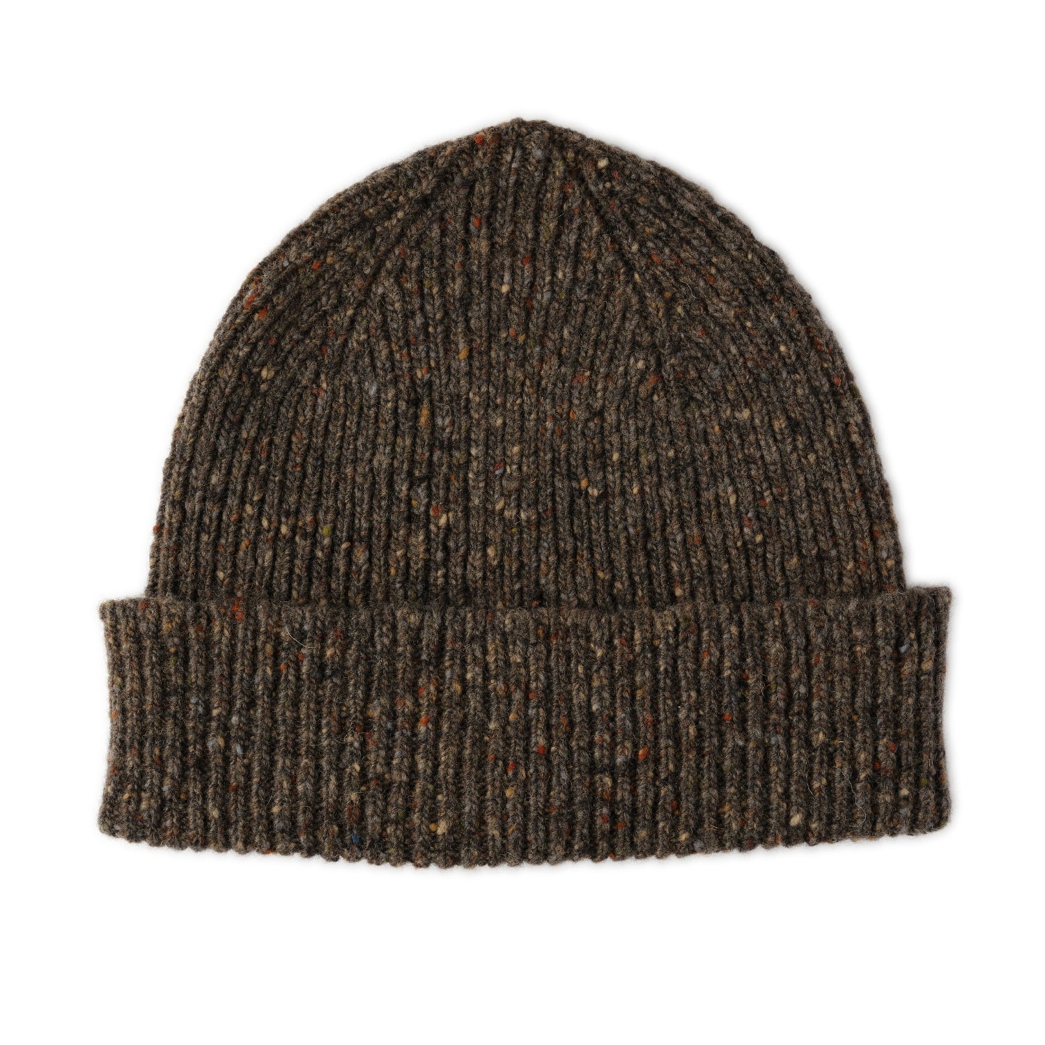 Mens Chunky Beanie | Donegal Wool in brown | The Cashmere Choice