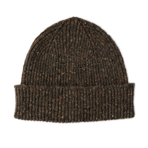 Mens Wool Beanie in brown | The Cashmere Choice