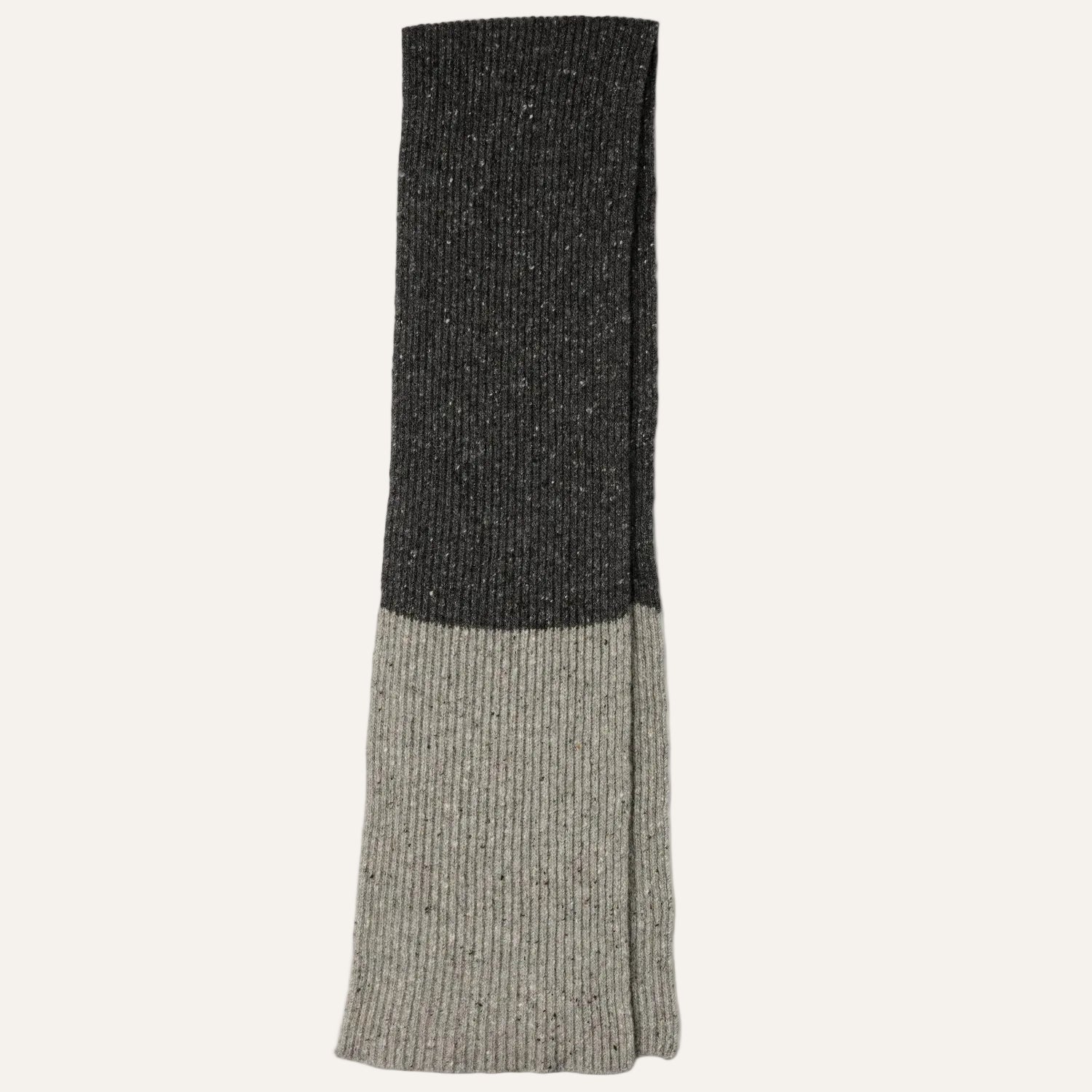 Mens Gift Grey Winter Scarf - Pure Lambswool Made in Scotland with Authentic Donegal Wool 