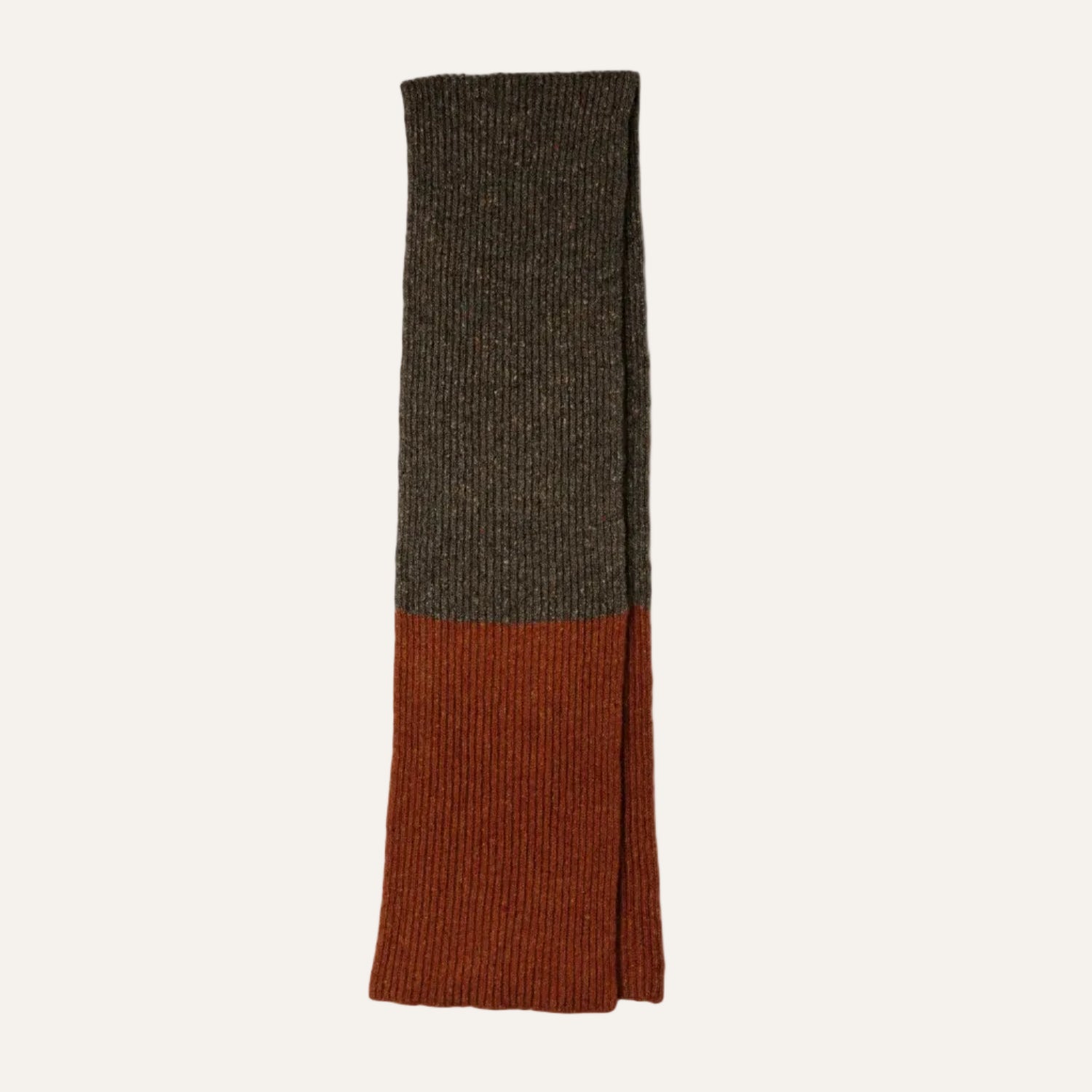 Mens Gift Brown Winter Scarf - Pure Lambswool Made in Scotland with Authentic Donegal Wool 