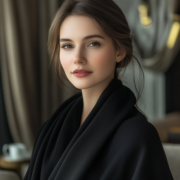 Soft Cashmere Wrap - Womans Cashmere Shawl - Black