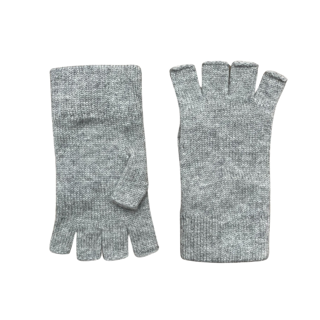 Pure Cashmere Fingerless Gloves for Ladies Grey