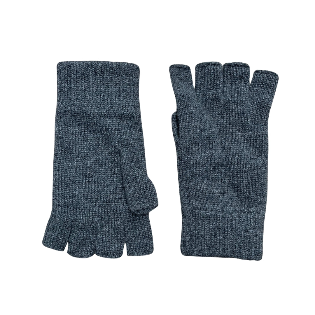 Pure Cashmere Fingerless Gloves for Ladies Charcoal Grey