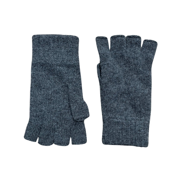 Pure Cashmere Fingerless Gloves for Ladies Charcoal Grey