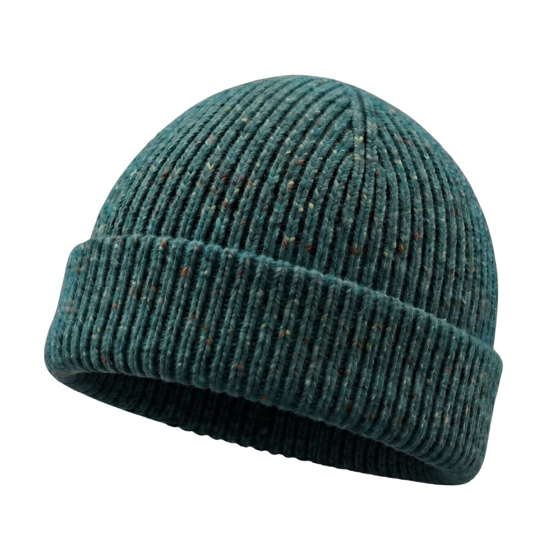 Colourful Chunky Beanie Hat | Unisex Knit hat |  Donegal Wool in Blue| The Cashmere Choice