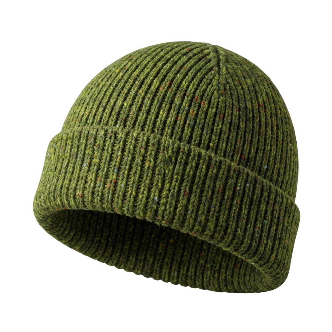 Colourful Chunky Beanie Hat | Unisex Knit hat |  Donegal Wool in green | The Cashmere Choice