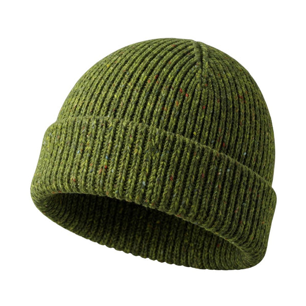 Colourful Chunky Beanie Hat | Unisex Knit hat |  Donegal Wool in green | The Cashmere Choice