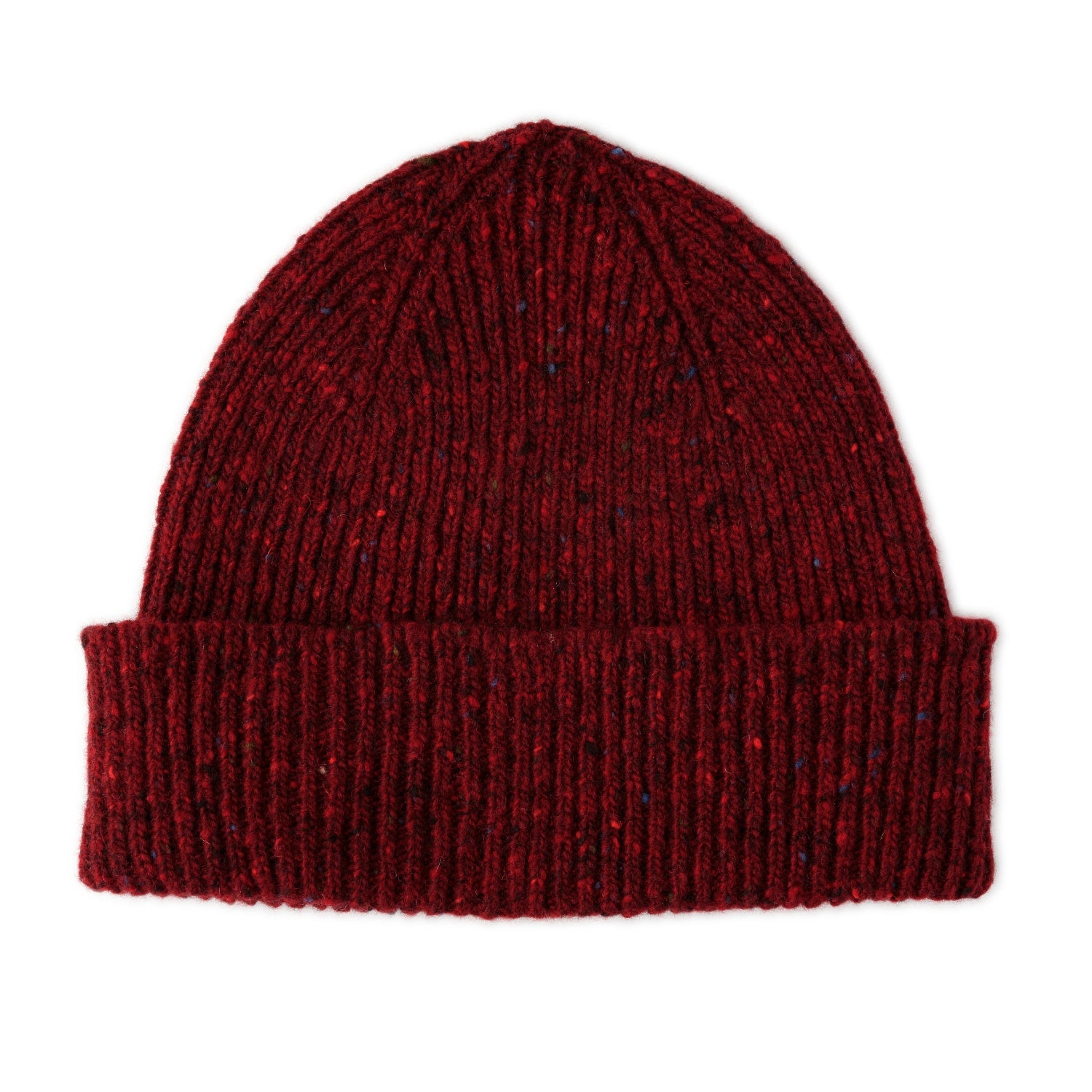 Mens Chunky Beanie | Donegal Wool | Red | The Cashmere Choice