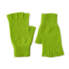 Fingerless Ladies Gloves - Half Finger Lambs Wool Gloves - Lime Green