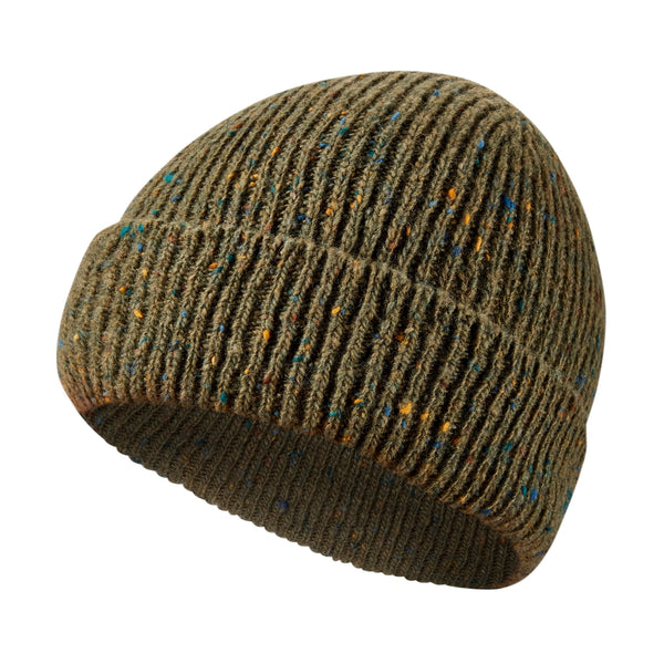 Colourful Chunky Beanie Hat | Unisex Knit hat |  Donegal Wool in Khaki Green | The Cashmere Choice
