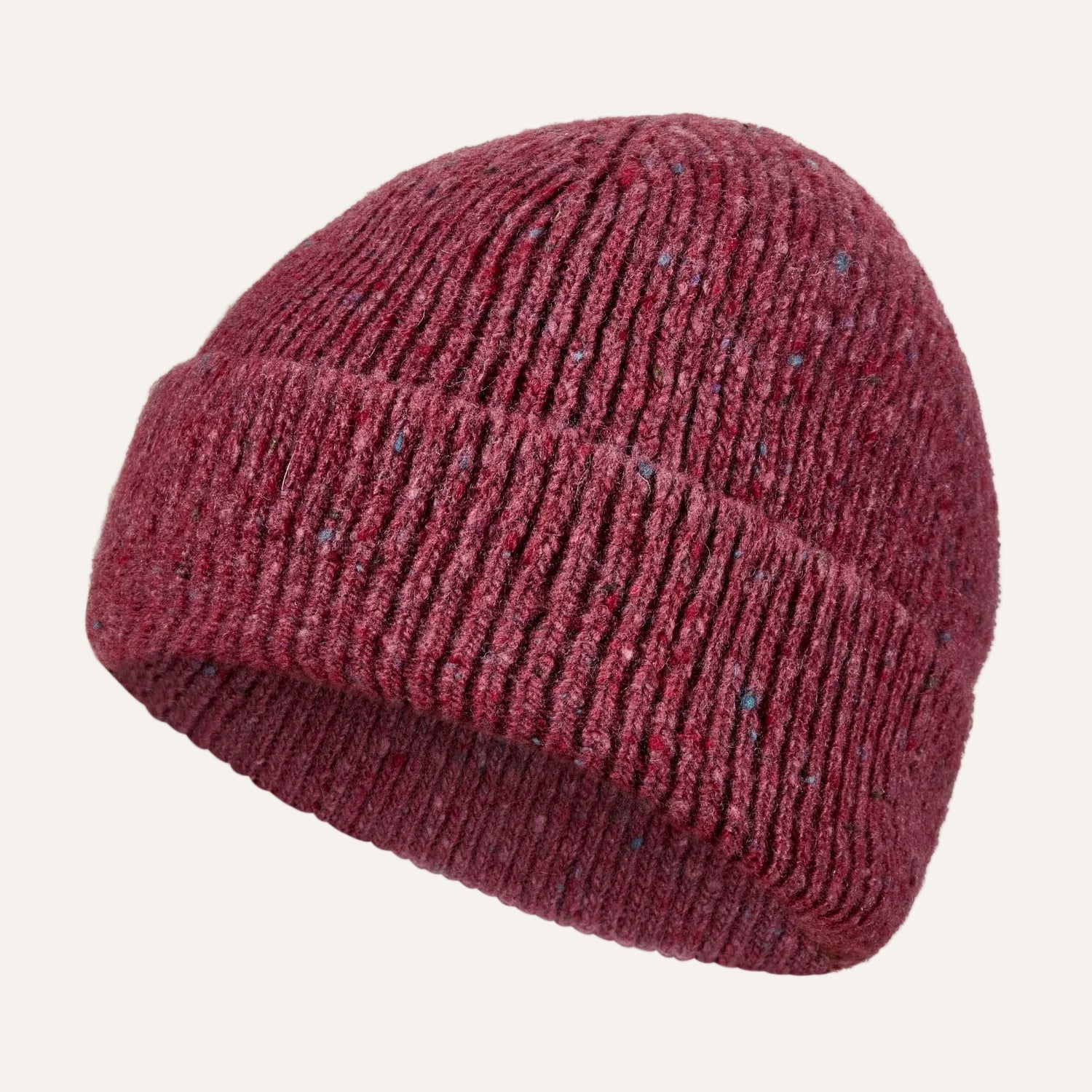 Colourful Chunky Beanie Hat | Unisex Knit hat |  Donegal Wool in Cherry Pink | The Cashmere Choice