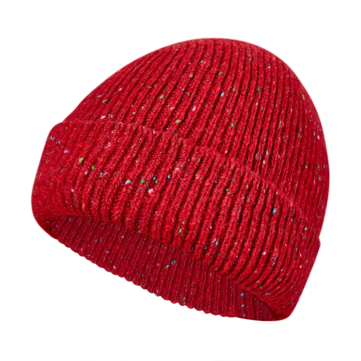 Colourful Chunky Beanie Hat | Unisex Knit hat |  Donegal Wool in Ruby Red | The Cashmere Choice