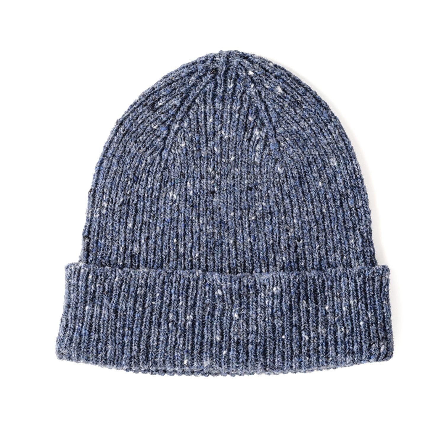Mens Chunky Beanie | Donegal Wool | Denim Blue | The Cashmere Choice