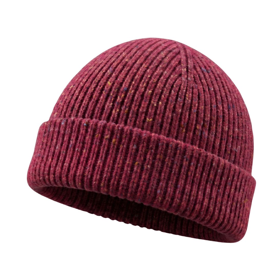 Colourful Chunky Beanie Hat | Unisex Knit hat |  Donegal Wool in pink red | The Cashmere Choice