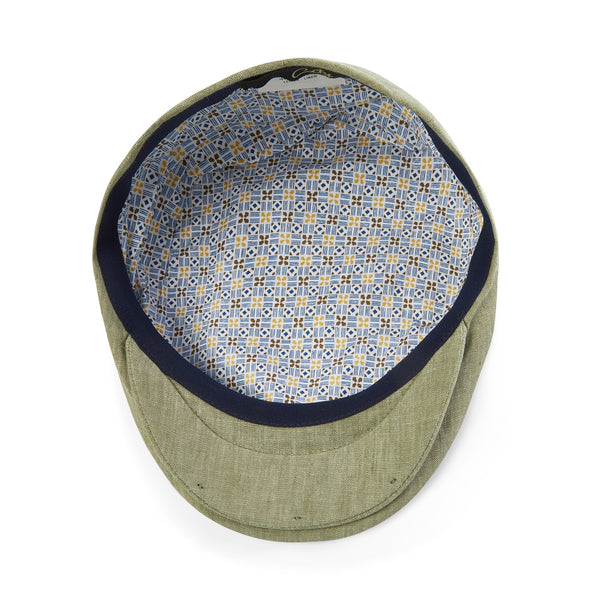 Mens Summer Cap | Linen | Green | City Sport