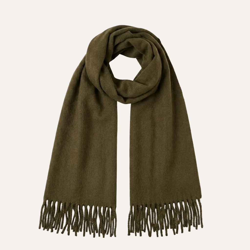Lomond Cashmere | Dark Khaki Green Stole | Wrap | Large Scarf | Shop at The Cashmere Choice | London
