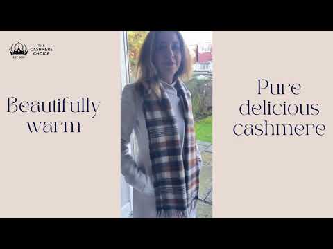 Cashmere Checked Scarf video on model
