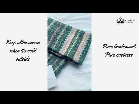 Christmas scarf - patterned Ladies Scarf - Pure Lambswool 