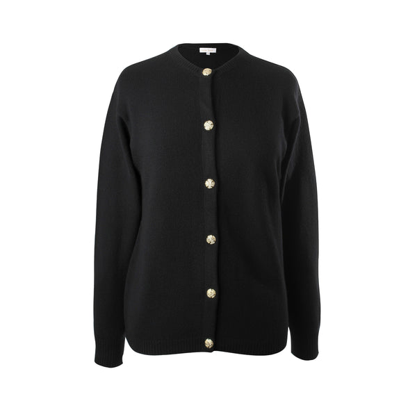 Ladies Cashmere Cardigan | Black | 3 Ply