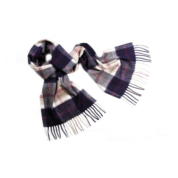 Navy Bannockbane Tartan Cashmere Scarf | buy at The Cashmere Choice | London